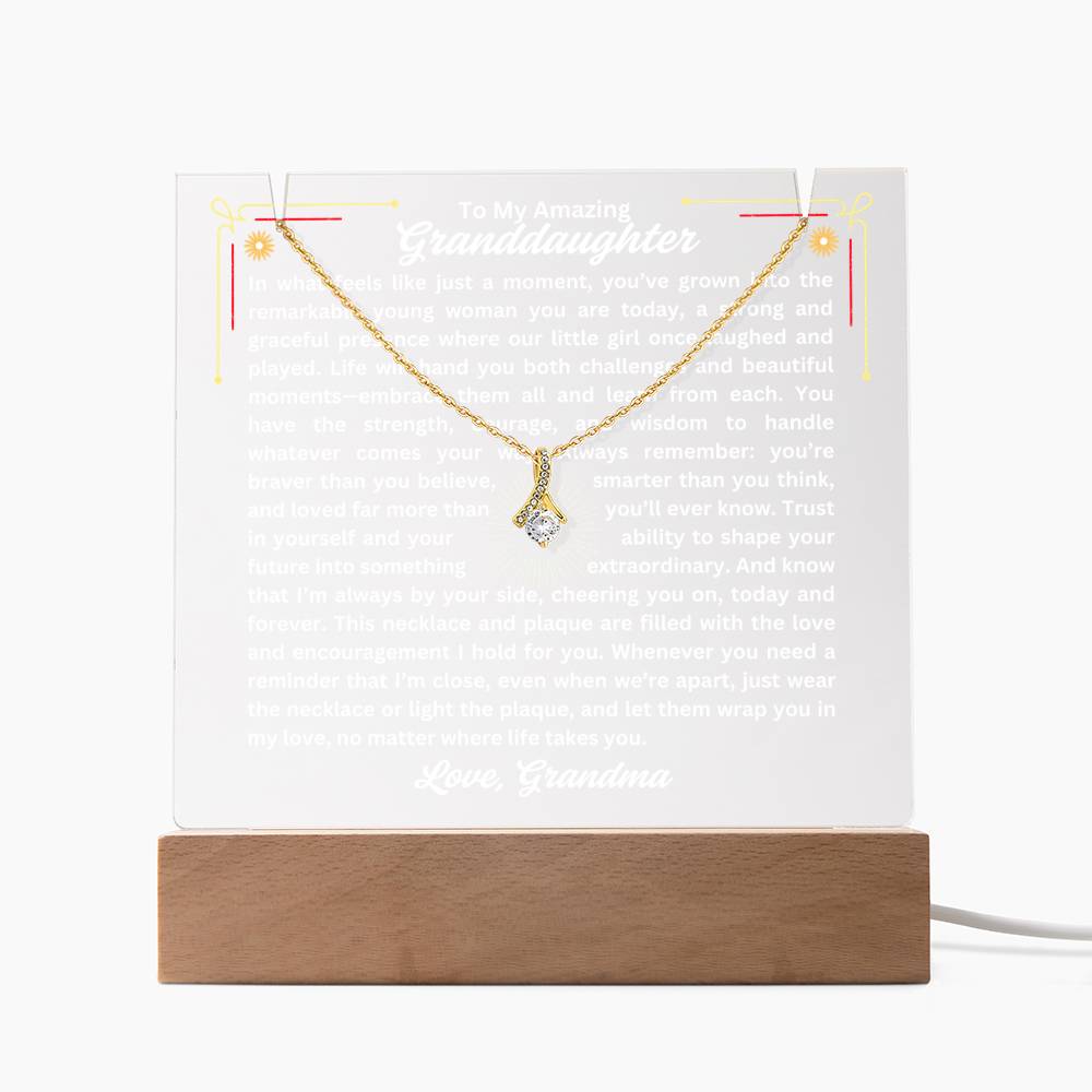 our elegant Keepsake Acrylic Bundle, featuring a stunning Square Acrylic and the beautiful Alluring Beauty Necklace 199