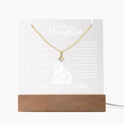 To My Daughter- Personalized this stunning Square Acrylic and the beautiful Alluring Necklace 80