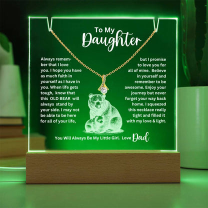 To My Daughter- Personalized this stunning Square Acrylic and the beautiful Alluring Necklace 80