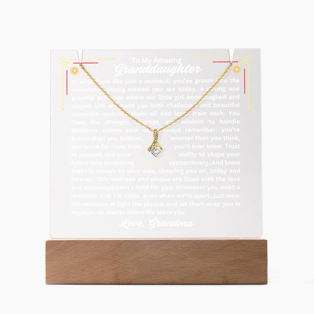 our elegant Keepsake Acrylic Bundle, featuring a stunning Square Acrylic and the beautiful Alluring Beauty Necklace 199