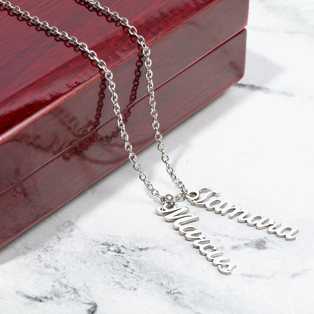 Personalized Vertical Name Necklace – Always With You