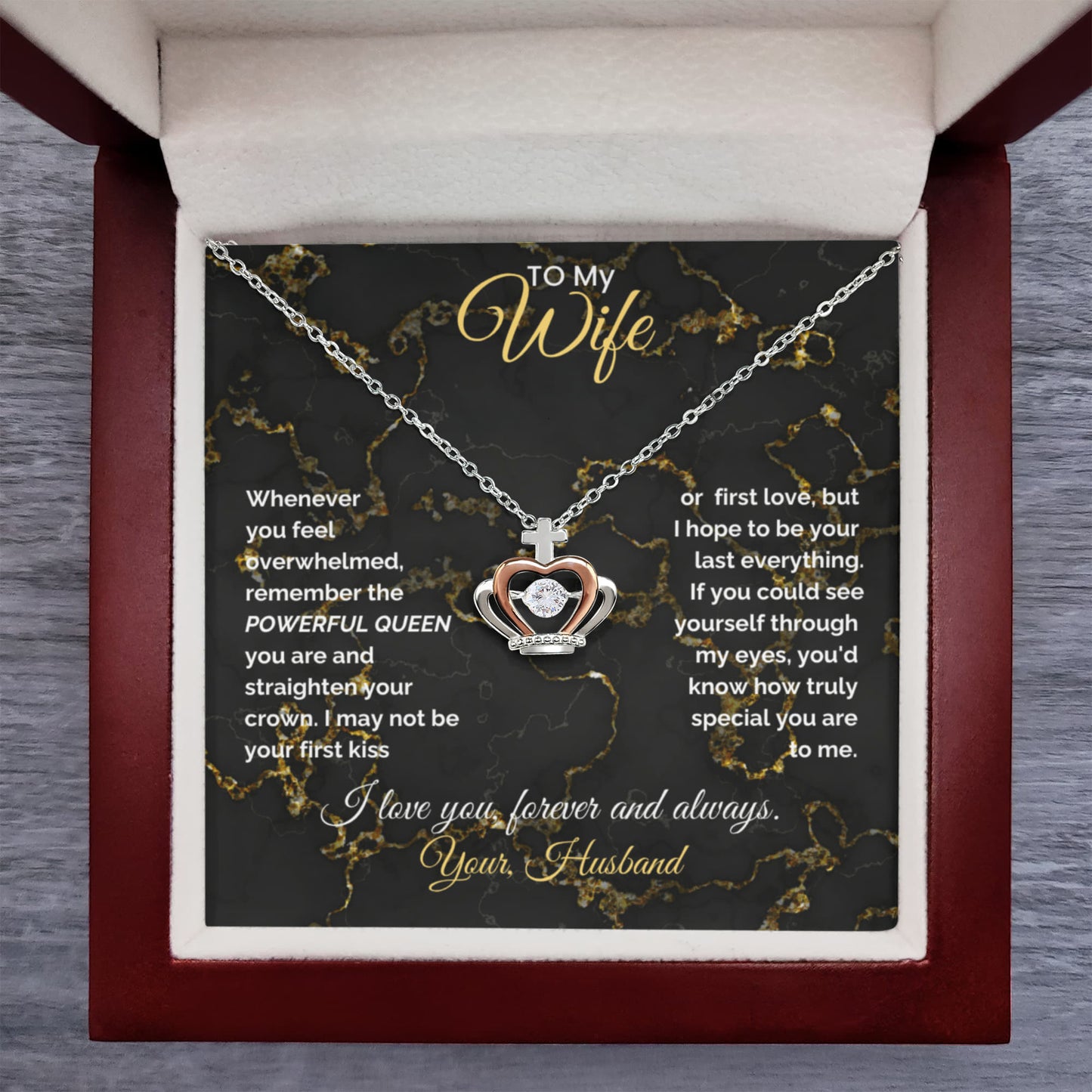 Wife – Crown Necklace, Queen of My Heart (138E2)