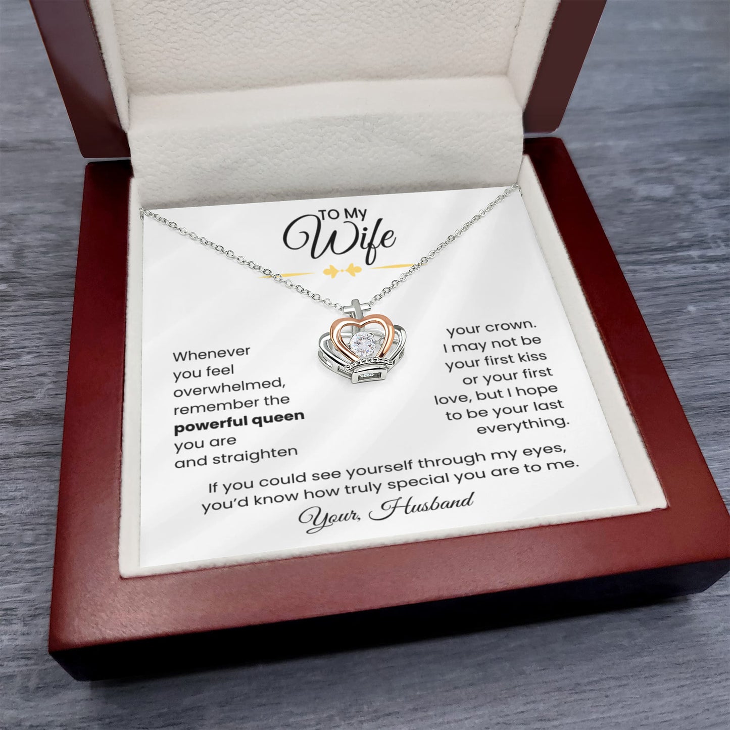 Wife – Crown Necklace, Queen of My Heart (138B)