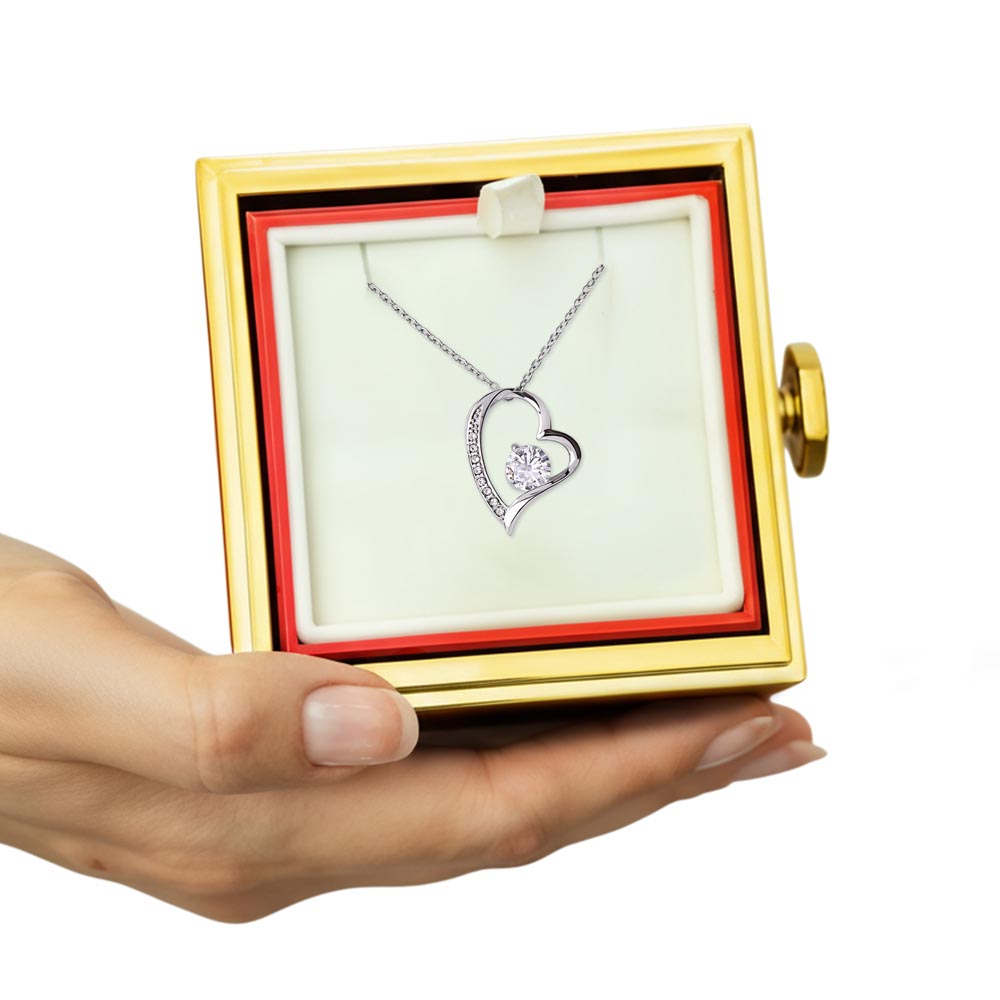For Her-Forever Love  Necklace with rotating Rose Box