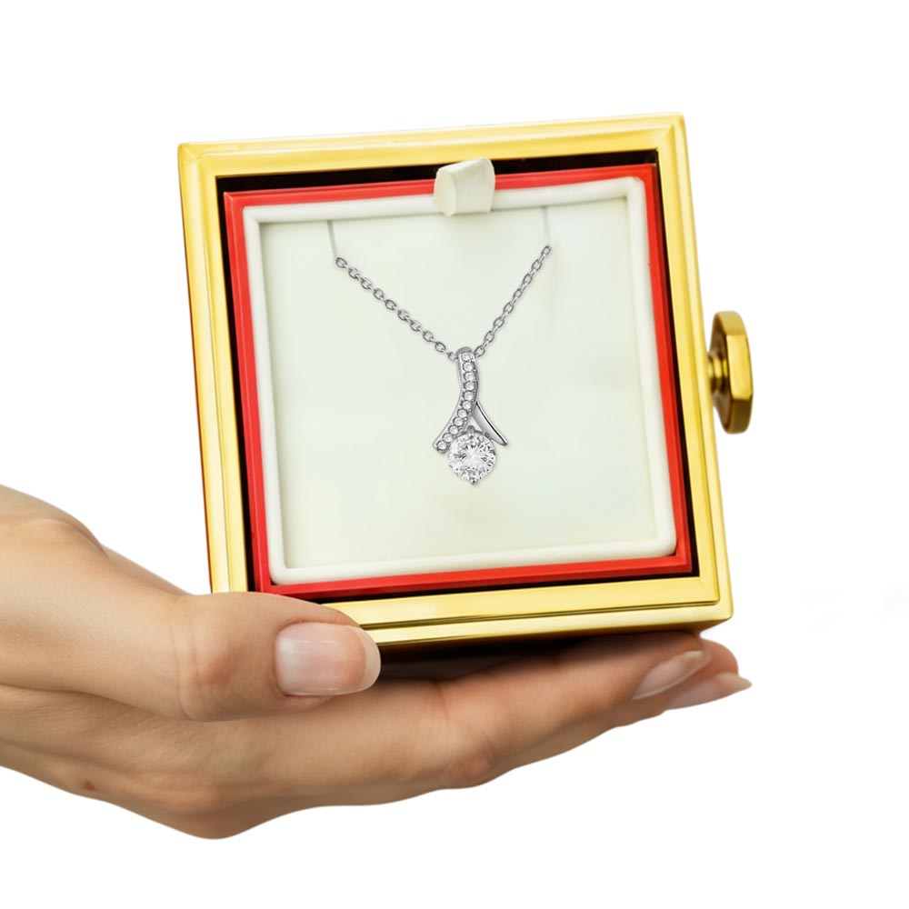 For Her-Alluring  Necklace with rotating Rose Box