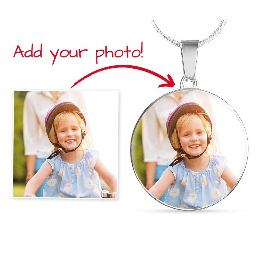 Custom Photo Circle Necklace – Always in My Heart