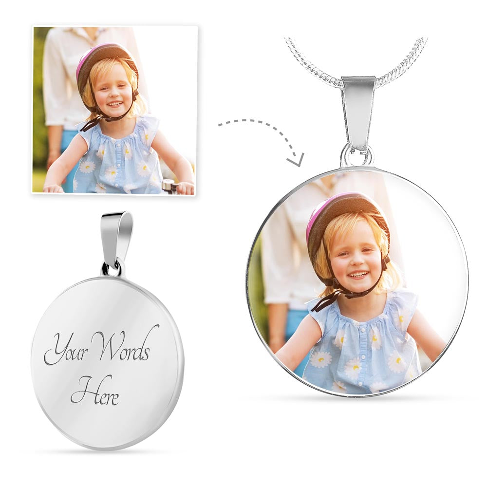 Custom Photo Circle Necklace – Always in My Heart