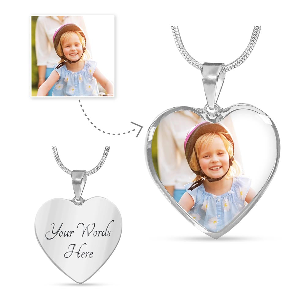 Custom Photo Heart Necklace – Always in My Heart