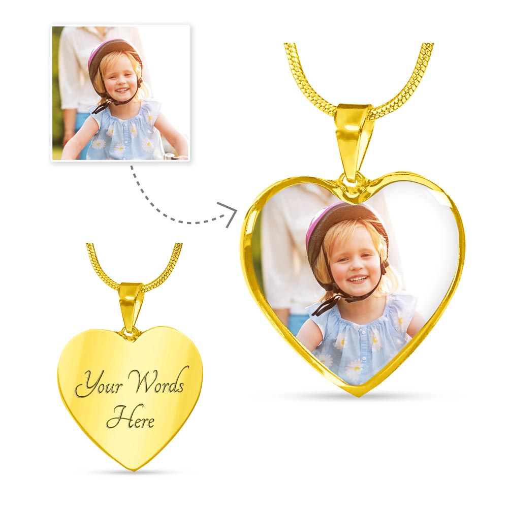 Custom Photo Heart Necklace – Always in My Heart