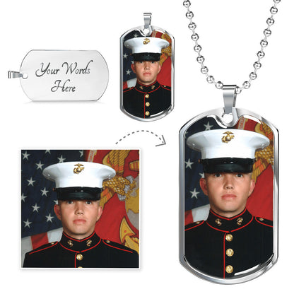 Custom Photo Dog Tag Necklace – Always in My Heart