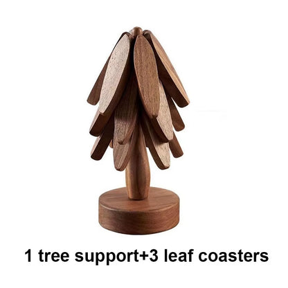 4PCS Tree Design Stand Wooden Trivets  