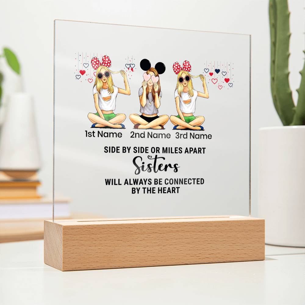 Acrylic Square Plaque-Personalized Besties Sisters