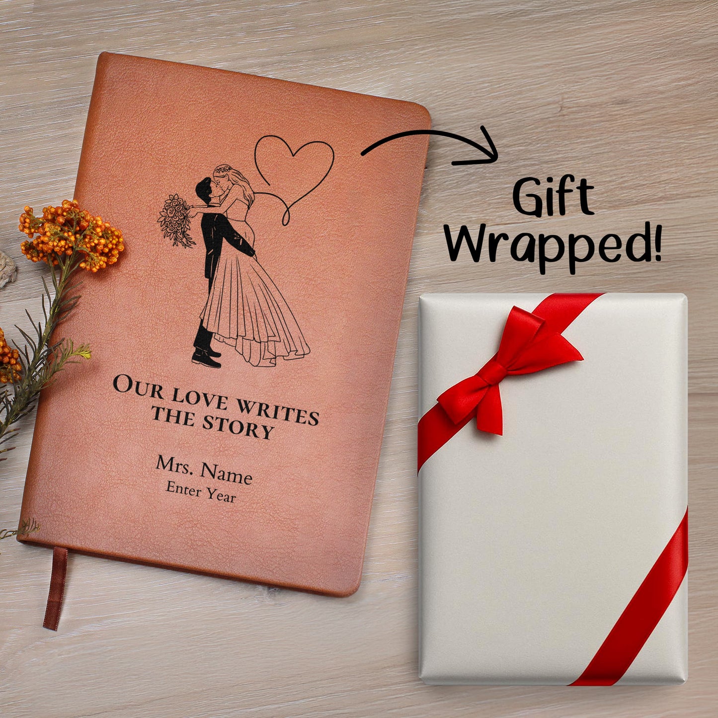 Graphic Journal with Free Gift Wrap-Wedding