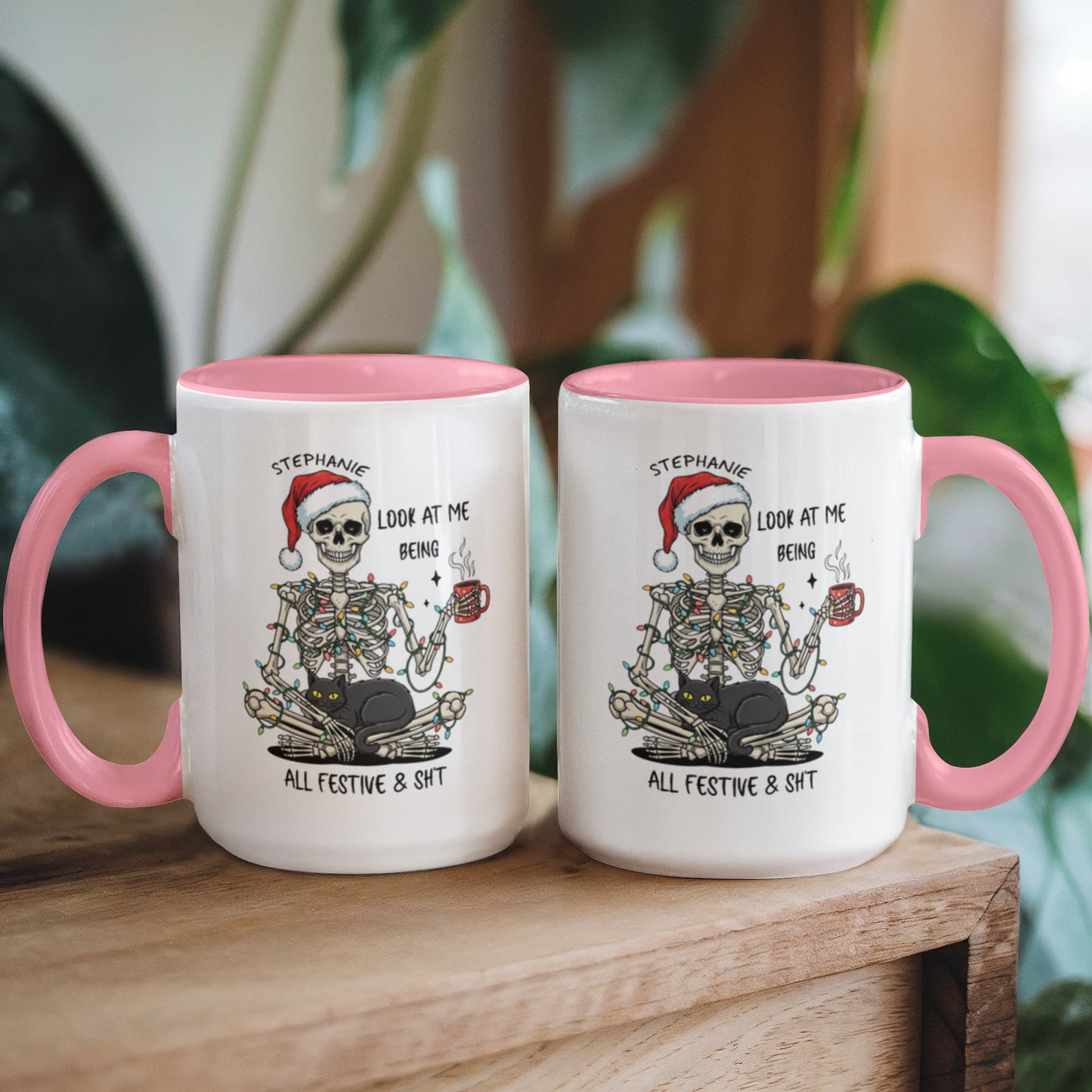 7 Colors Accent Mugs-Personalized Christmas Skeleton (1)