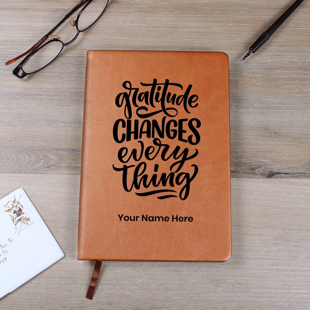 Graphic Leather Gratitude Journal – Personalized with Name