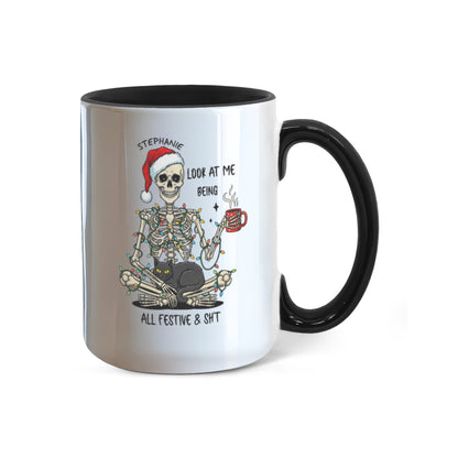 7 Colors Accent Mugs-Personalized Christmas Skeleton (1)