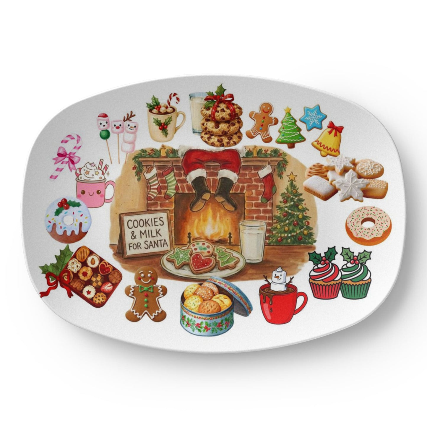 10”x14” Platter-Cookies for Santa Holiday