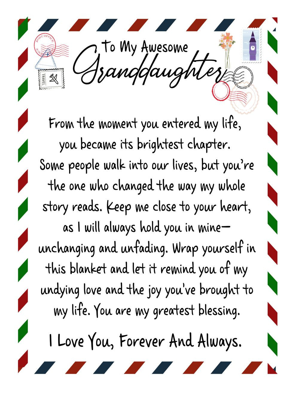 Artwork Heirloom Woven Blanket-Granddaughter