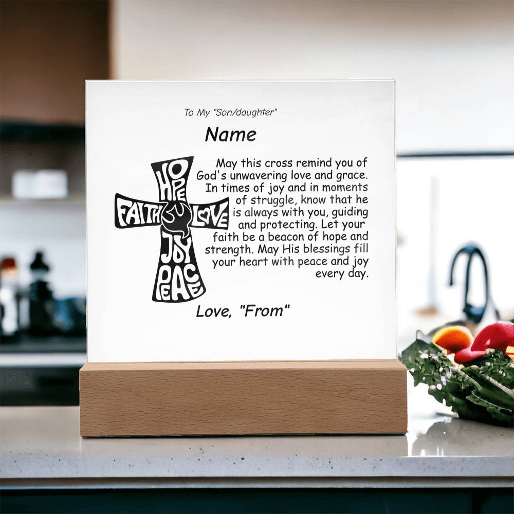 Acrylic Square Plaque-Personalized Religious quote