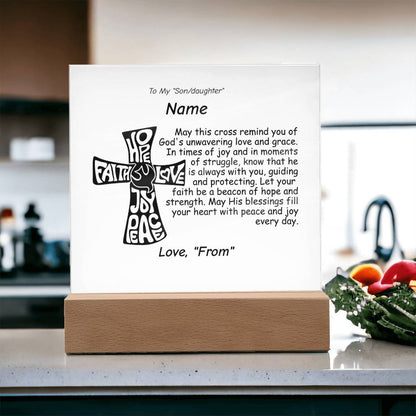 Acrylic Square Plaque-Personalized Religious quote