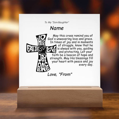 Acrylic Square Plaque-Personalized Religious quote