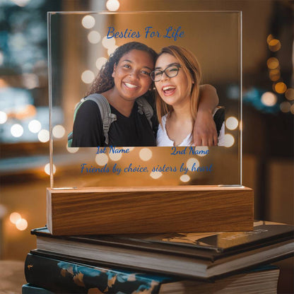 Acrylic Square Plaque-Personalized Besties