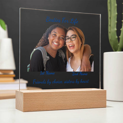 Acrylic Square Plaque-Personalized Besties