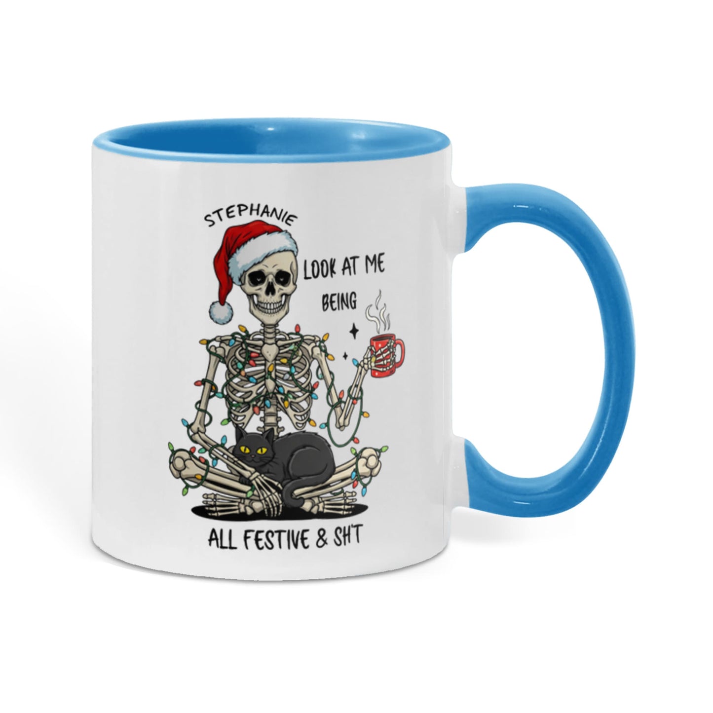 7 Colors Accent Mugs-Personalized Christmas Skeleton (1)