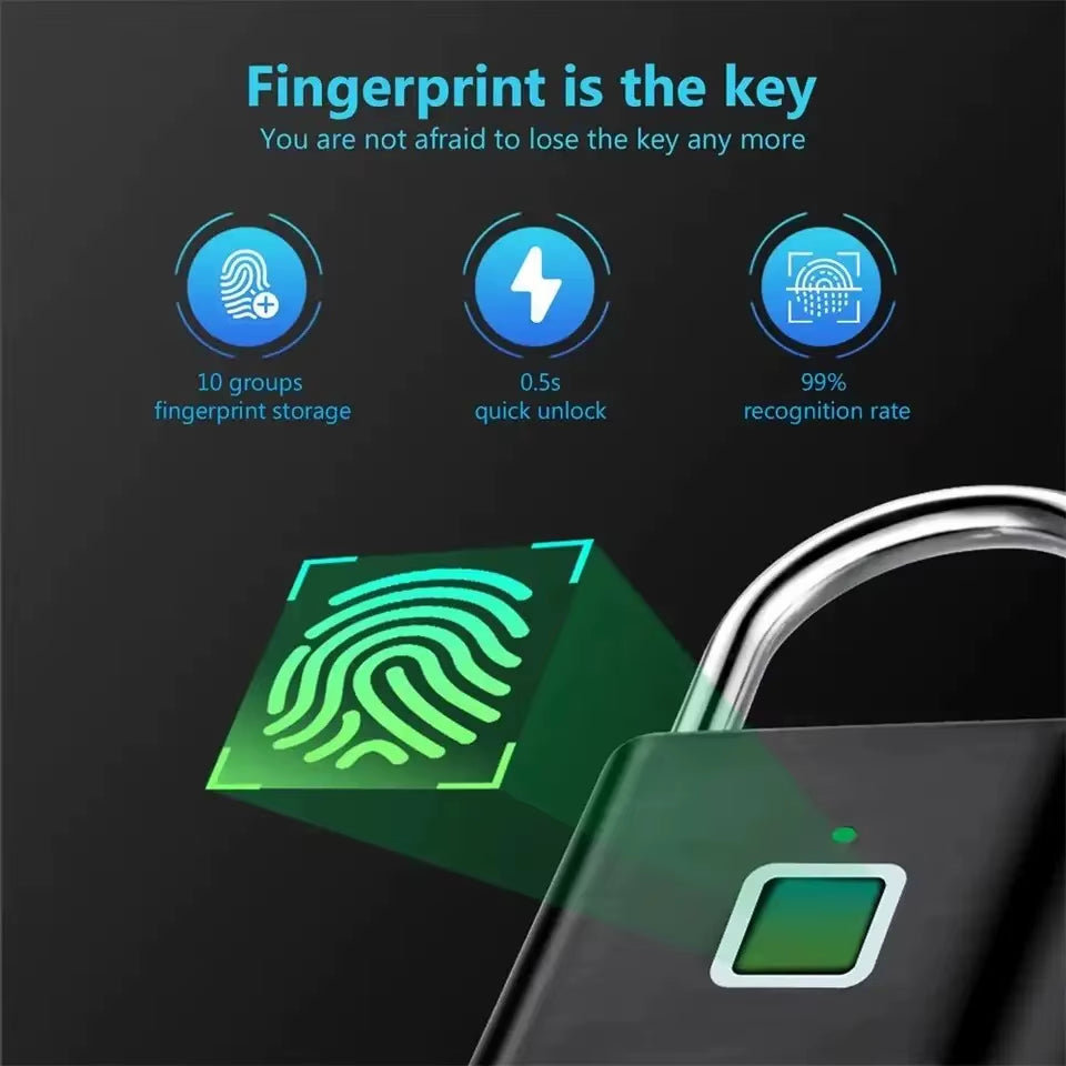 Keyless Smart Fingerprint  Padlock