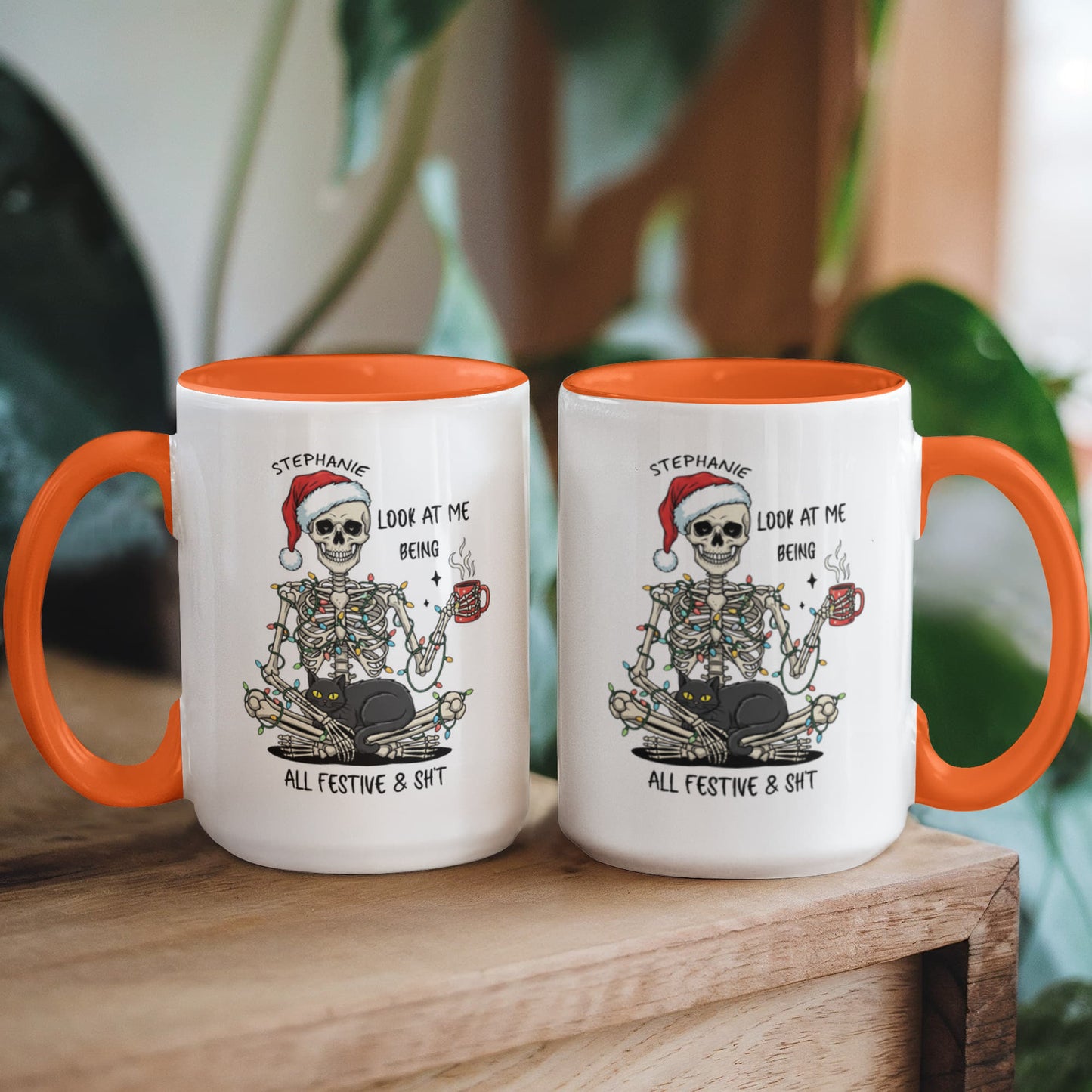 7 Colors Accent Mugs-Personalized Christmas Skeleton (1)