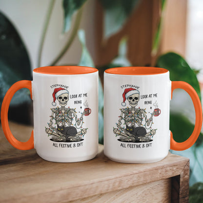 7 Colors Accent Mugs-Personalized Christmas Skeleton (1)