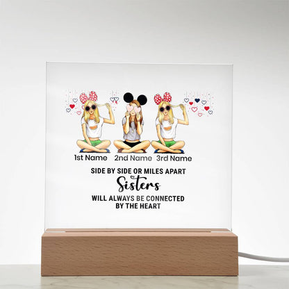 Acrylic Square Plaque-Personalized Besties Sisters