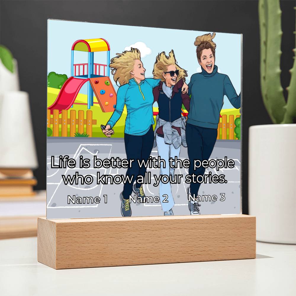 Acrylic Plaque – Personalized Best Friends – Transform Your Photo into Cartoon Style
