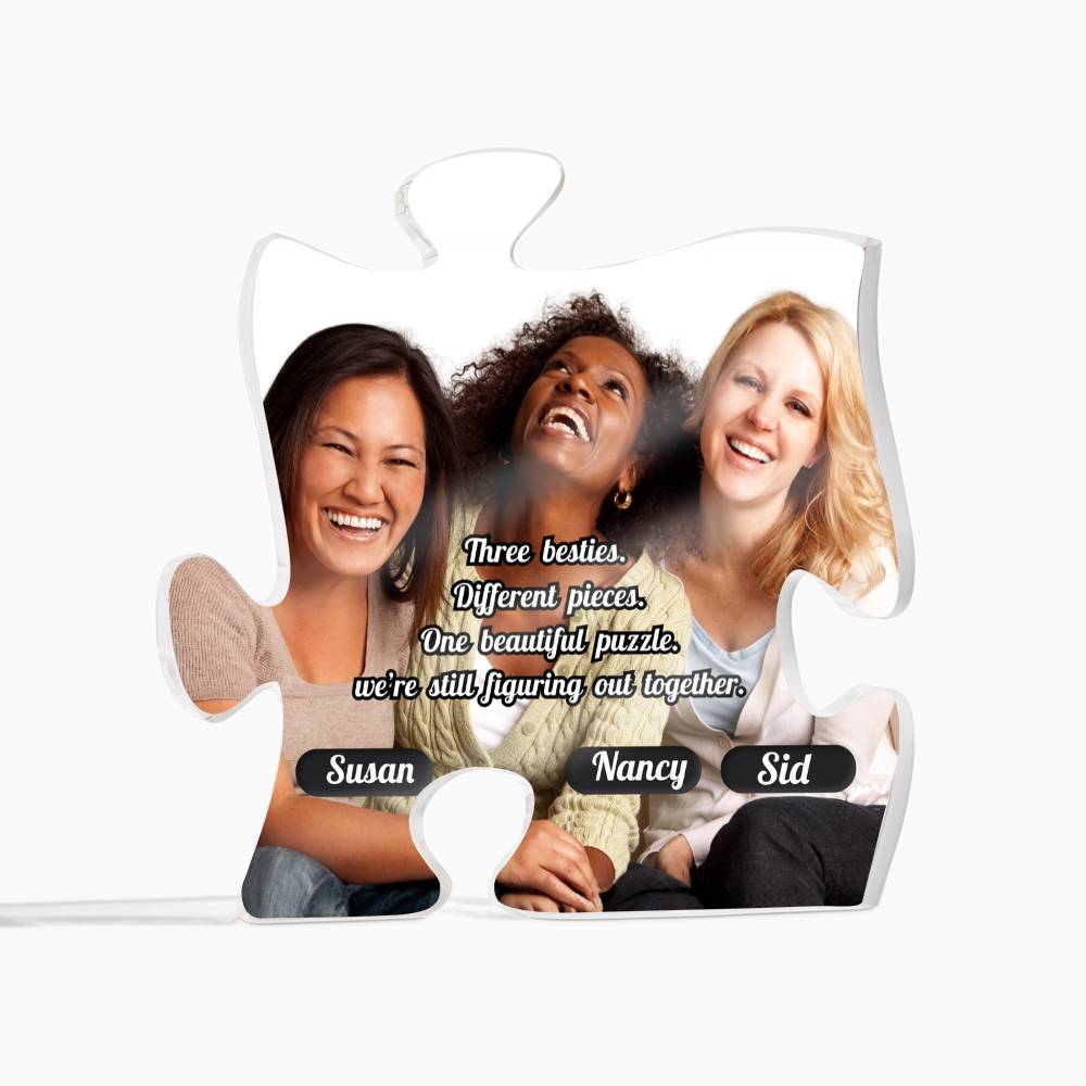 Besties Acrylic Puzzle Plaque-Personalized picture and names
