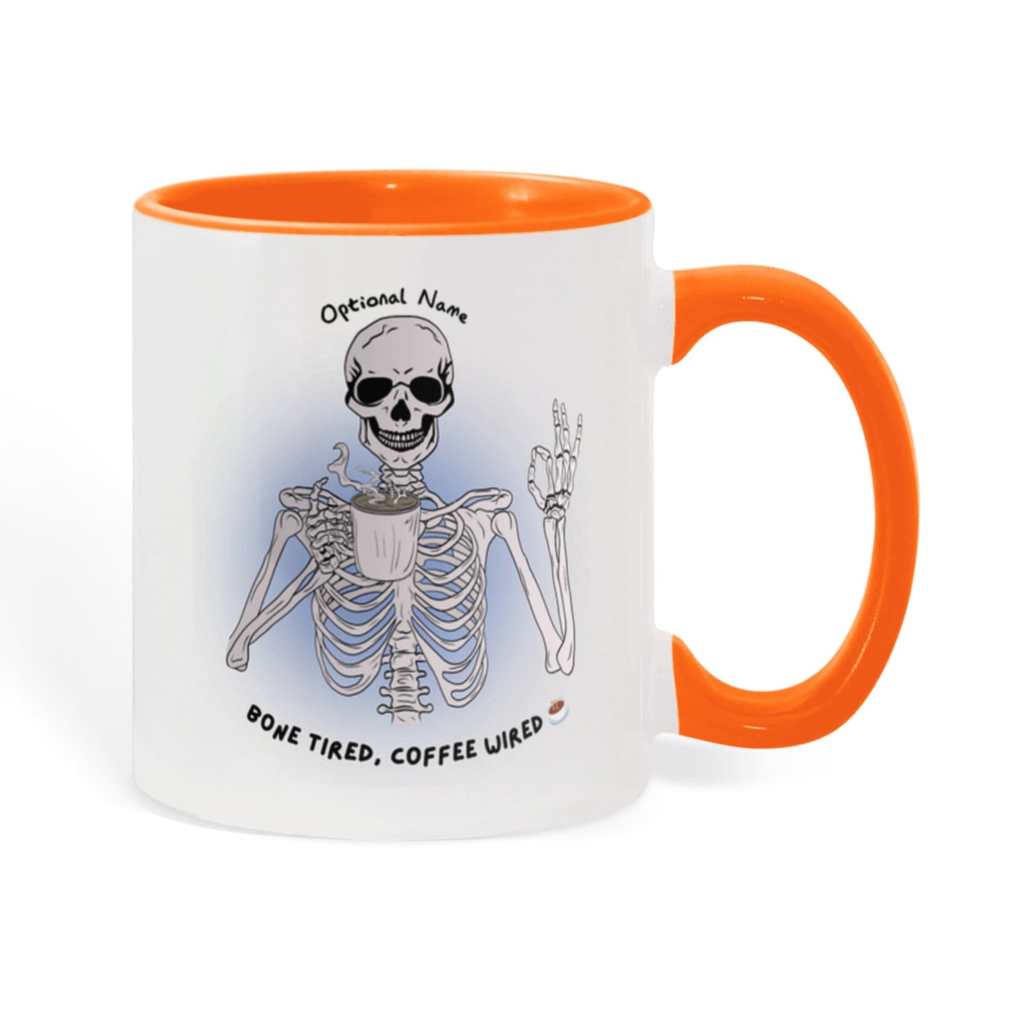 7 Colors Accent Mugs-Personalized Skeleton Coffee Addict Mug