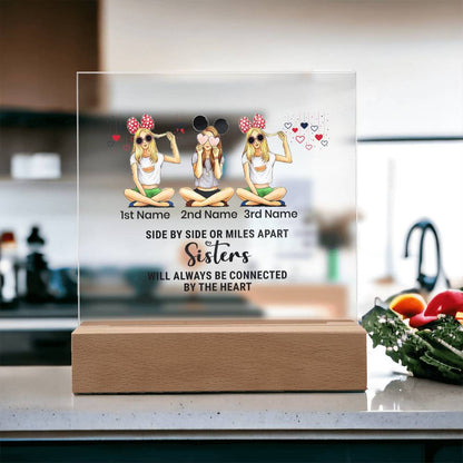 Acrylic Square Plaque-Personalized Besties Sisters