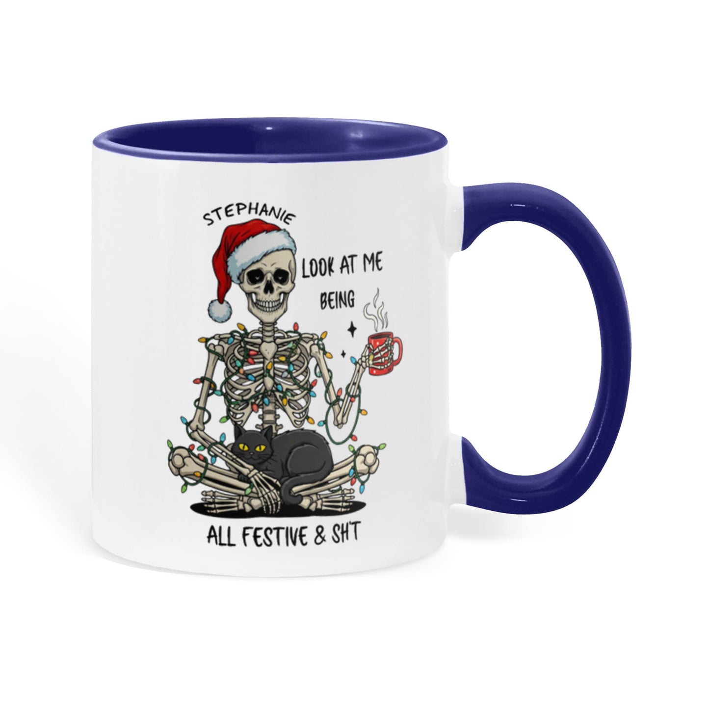7 Colors Accent Mugs-Personalized Christmas Skeleton (1)