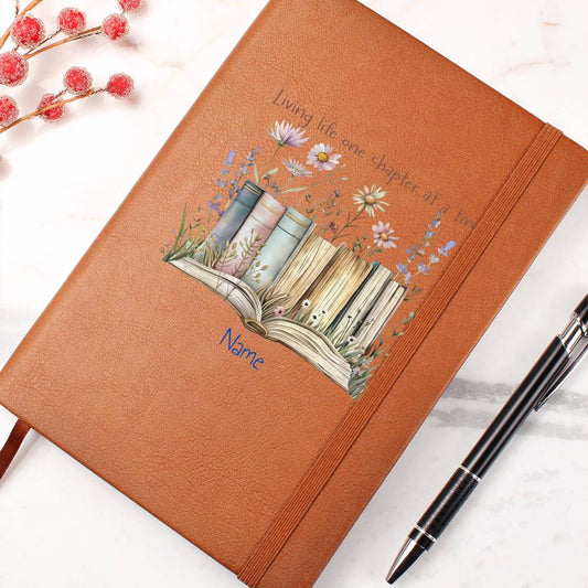 Graphic Leather Journal-Personalized notebook- One Chapter