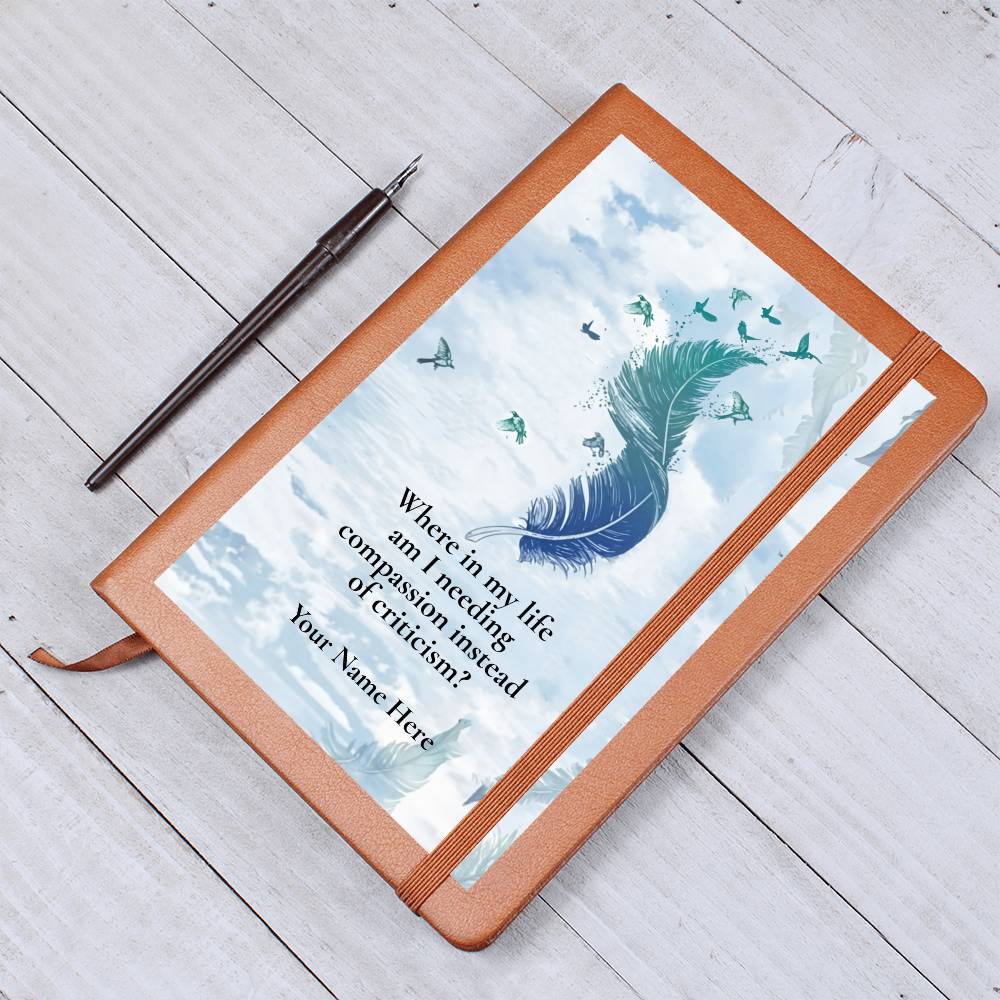 Graphic Leather Journal-Personalized Self Discovery-Gentleness