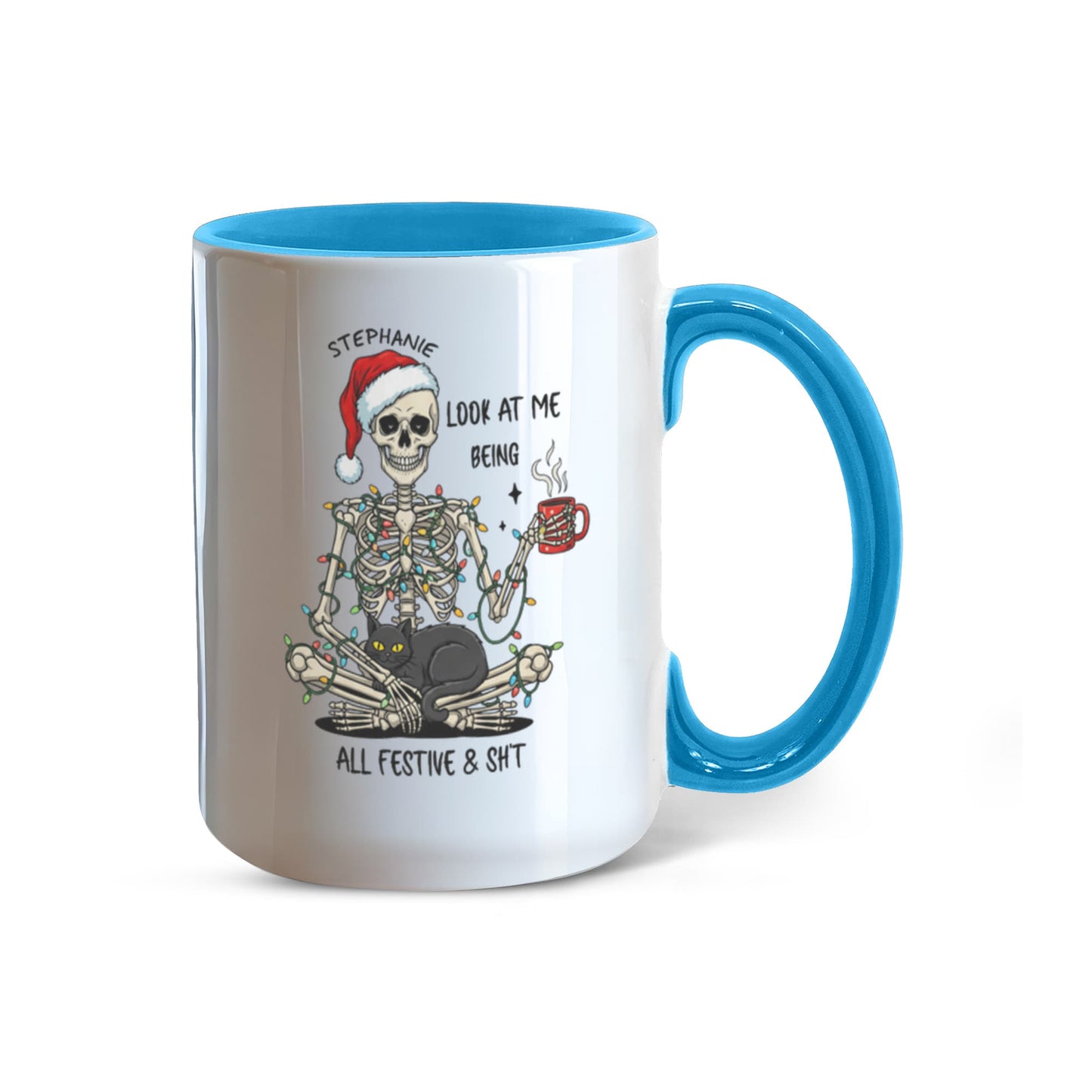 7 Colors Accent Mugs-Personalized Christmas Skeleton (1)