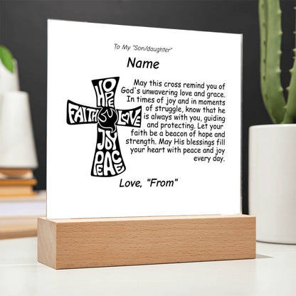 Acrylic Square Plaque-Personalized Religious quote