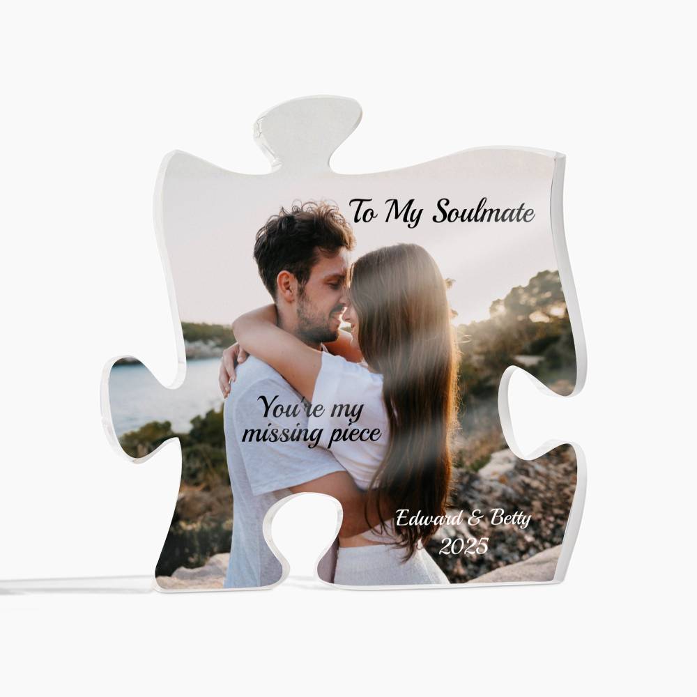 Acrylic Puzzle Plaque-Personalized picture and names-Couple (1)