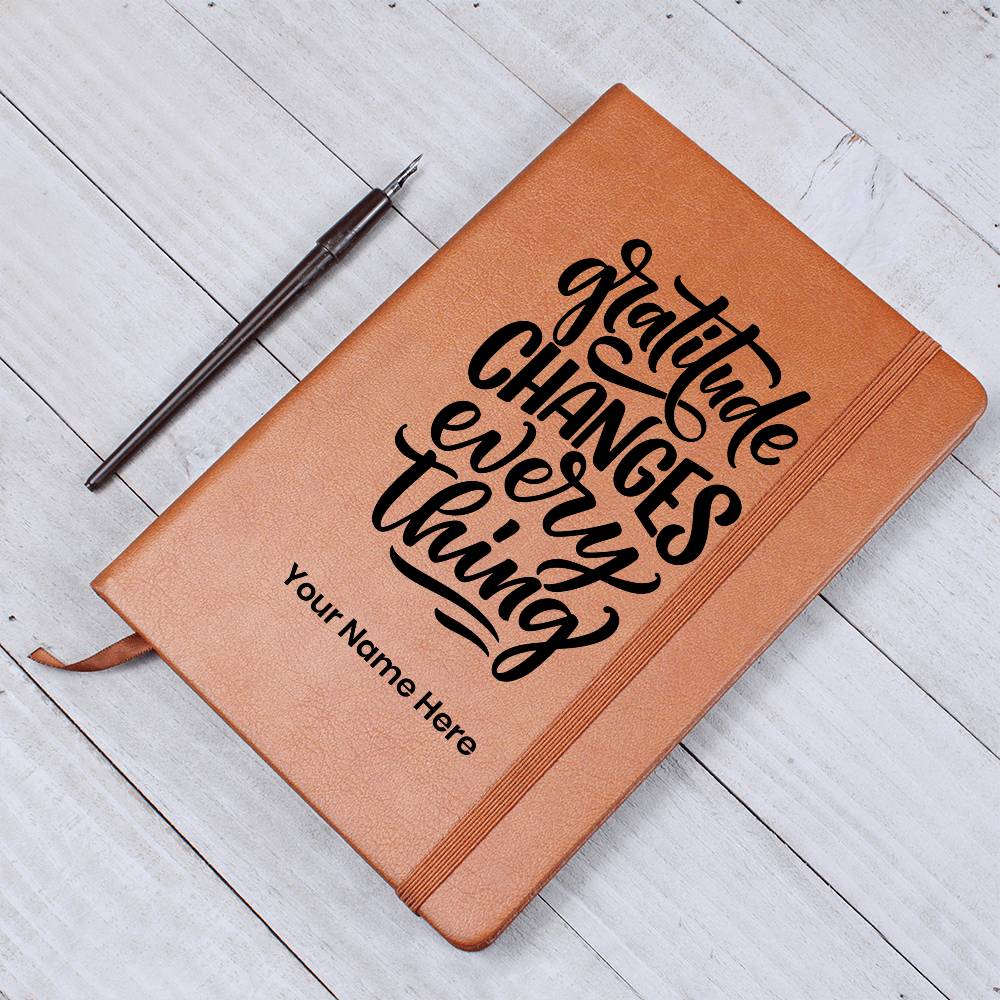 Graphic Leather Gratitude Journal – Personalized with Name