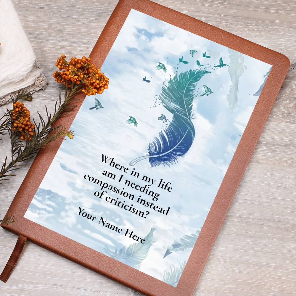 Graphic Leather Journal-Personalized Self Discovery-Gentleness