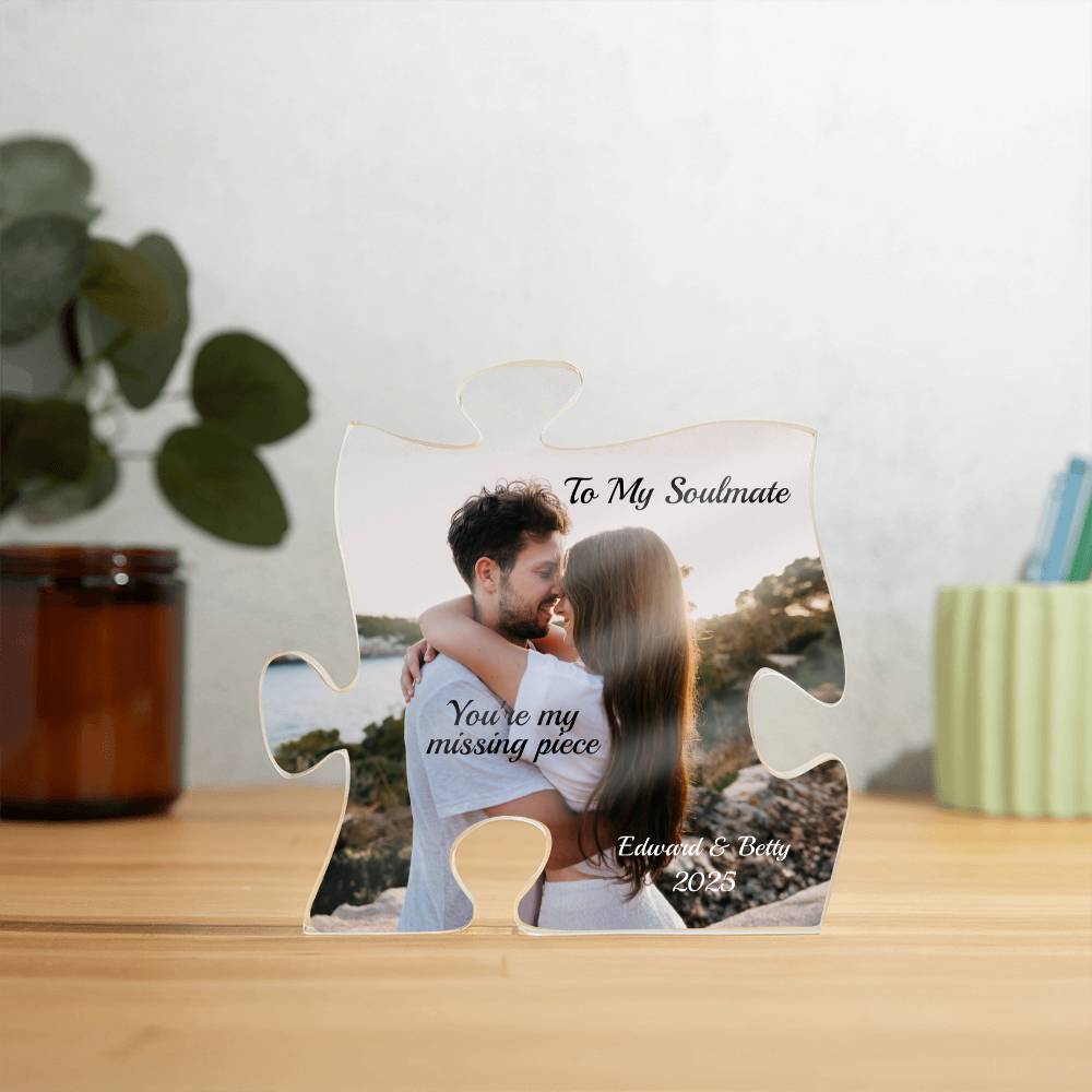 Acrylic Puzzle Plaque-Personalized picture and names-Couple (1)