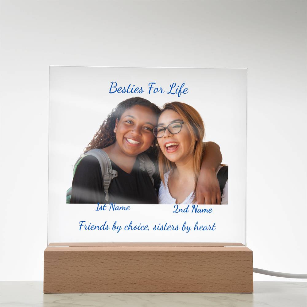 Acrylic Square Plaque-Personalized Besties