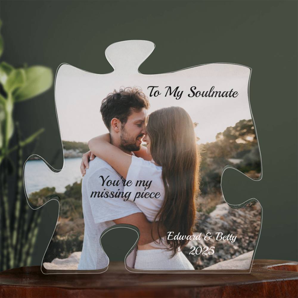 Acrylic Puzzle Plaque-Personalized picture and names-Couple (1)