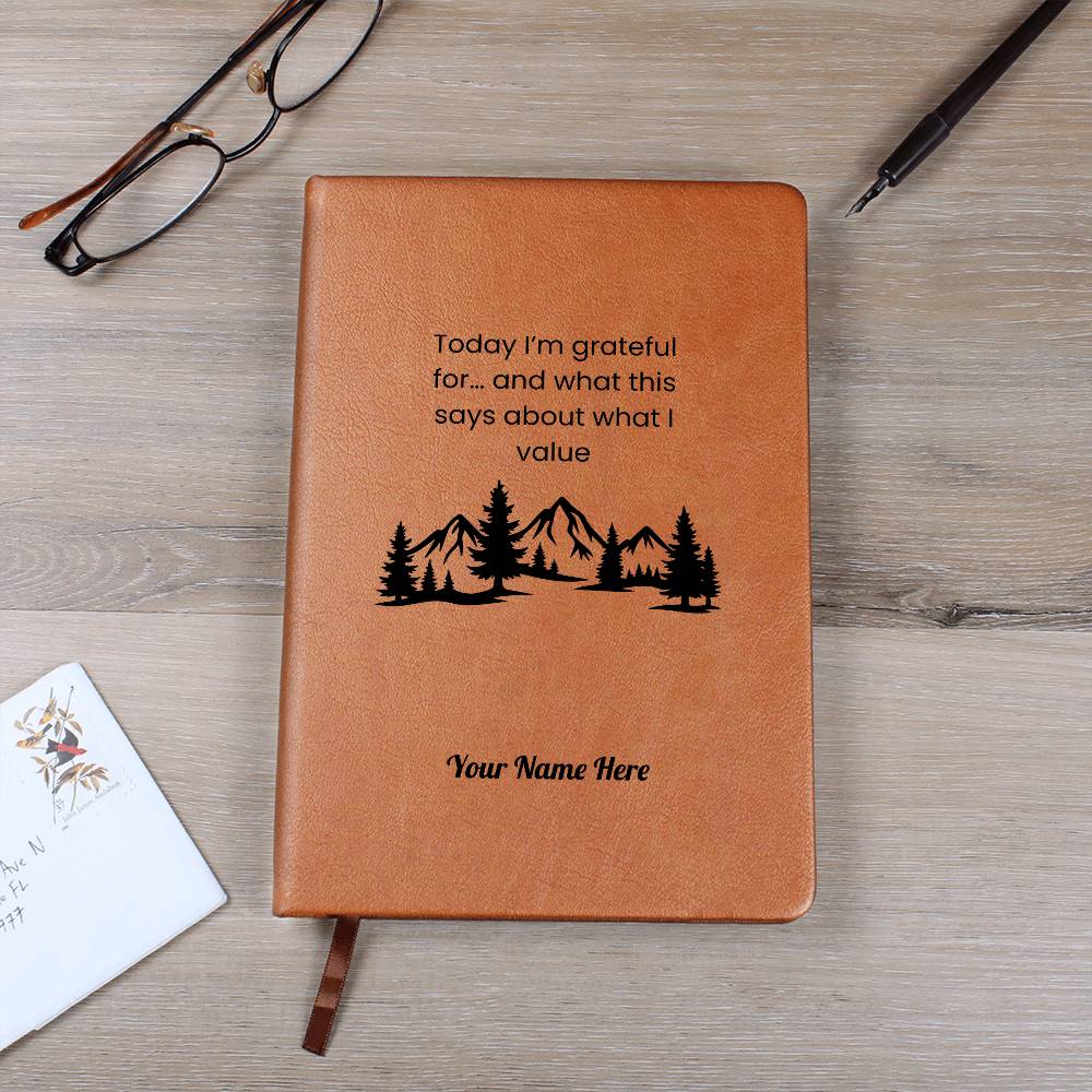 Graphic Leather Journal-Personalized Self Discovery