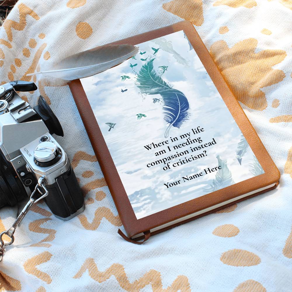 Graphic Leather Journal-Personalized Self Discovery-Gentleness