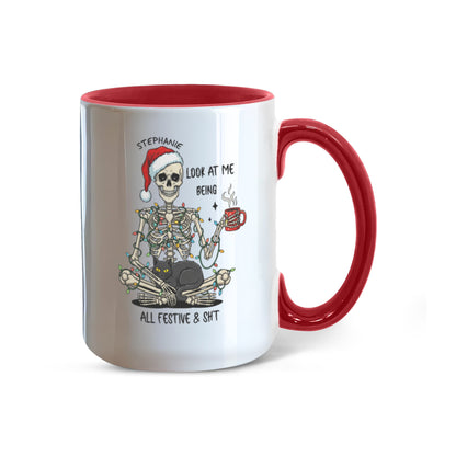 7 Colors Accent Mugs-Personalized Christmas Skeleton (1)